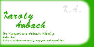 karoly ambach business card
